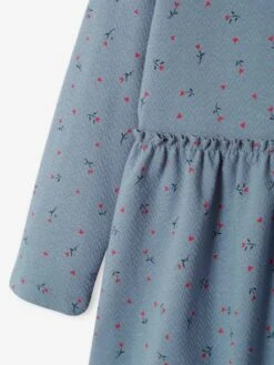 Robe Imprimée Fille Maille Reliéfée Curcuma Imprimé - Vertbaudet -Petite Modeuse robe imprimee fille maille reliefee 3