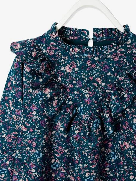 Robe Imprimée Fleurs Fille Vert Imprimé - Vertbaudet 5 Robe Imprimée Fleurs Fille Vert Imprimé - Vertbaudet – Image 5
