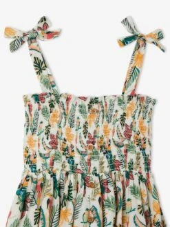 Robe Longue à Smocks Fille Carreaux Vert - Vertbaudet -Petite Modeuse robe longue a smocks fille 2