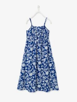 Robe Longue Imprimée Fille Bleu électrique Imprimé - Vertbaudet