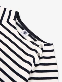 Robe Manches Courtes Coton PETIT BATEAU Rayé Marine - Petit Bateau -Petite Modeuse robe manches courtes coton petit bateau 2