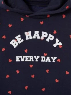 Robe Molleton à Capuche Fille Détails Fantaisie Marine - Vertbaudet -Petite Modeuse robe molleton a capuche fille details fantaisie 2