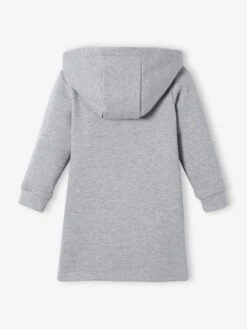 Robe Molleton à Capuche Fille Détails Fantaisie Marine - Vertbaudet -Petite Modeuse robe molleton a capuche fille details fantaisie 5