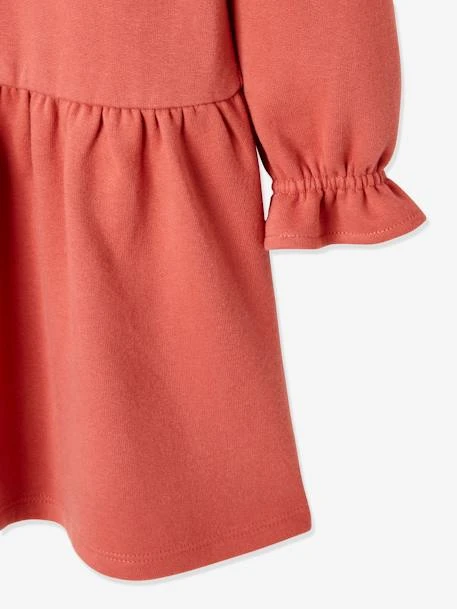 Robe Molleton à Volants En Broderie Anglaise Fille Rose Hâlé - Vertbaudet 4 Robe Molleton à Volants En Broderie Anglaise Fille Rose Hâlé - Vertbaudet – Image 4