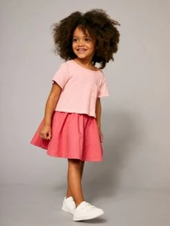 Robe Réversible Fille Bimatière Rose - Vertbaudet -Petite Modeuse robe reversible fille bimatiere 5