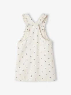 Robe-salopette à Fleurs Bretelles à Volants Gris Perle - Vertbaudet -Petite Modeuse robe salopette a fleurs bretelles a volants 3