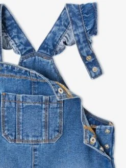 Robe-salopette En Jean Fille Bretelles à Volants Stone - Vertbaudet -Petite Modeuse robe salopette en jean fille bretelles a volants 2