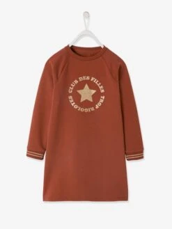 Robe Sweat Basics Style Collège Fille Vert Foncé Imprimé - Vertbaudet