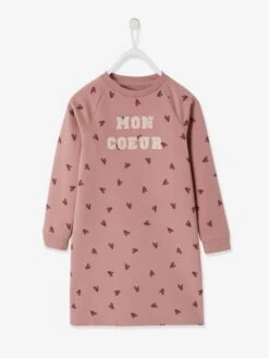 Robe Sweat Basics Style Collège Fille Vert Foncé Imprimé - Vertbaudet -Petite Modeuse robe sweat basics style college fille 3