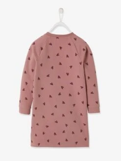 Robe Sweat Basics Style Collège Fille Vert Foncé Imprimé - Vertbaudet -Petite Modeuse robe sweat basics style college fille 4