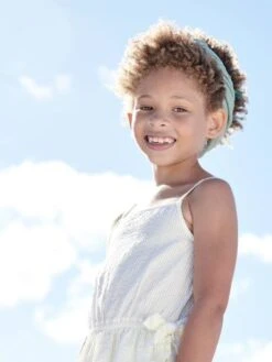 Robe Volantée à Bretelles Fille Effet Portefeuille Fantaisie Blanc - Vertbaudet -Petite Modeuse robe volantee a bretelles fille effet portefeuille fantaisie 5