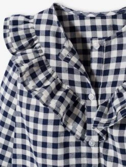 Robe Volantée à Carreaux Fille Rose Carreaux - Vertbaudet -Petite Modeuse robe volantee a carreaux fille 4