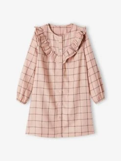 Robe Volantée à Carreaux Fille Rose Carreaux - Vertbaudet -Petite Modeuse robe volantee a carreaux fille 5