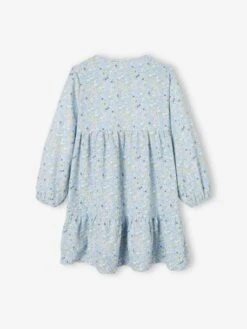 Robe Volantée à Fleurs Fille Détail Matelassé Fantaisie Bleu Ciel - Vertbaudet -Petite Modeuse robe volantee a fleurs fille detail matelasse fantaisie 2