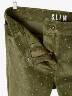 Slim MorphologiK Fille En Velours à Pois Irisés Tour De Hanches Large Marine Imprimé - Vertbaudet -Petite Modeuse slim morphologik fille en velours a pois irises tour de hanches large 3