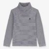 Sous-pull Rayé Enfant Coton Bio PETIT BATEAU Marine - Petit Bateau