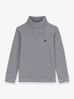 Sous-pull Rayé Enfant Coton Bio PETIT BATEAU Marine - Petit Bateau