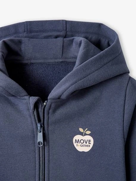 Sweat à Capuche Zippé Sport Basics Fille. Bleu - Vertbaudet 6 Sweat à Capuche Zippé Sport Basics Fille. Bleu - Vertbaudet – Image 6