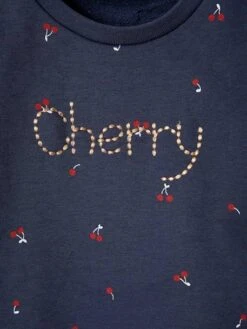 Sweat à Volants Fille Détails Fantaisie Bleu Imprimé Cerises - Vertbaudet -Petite Modeuse sweat a volants fille details fantaisie 3