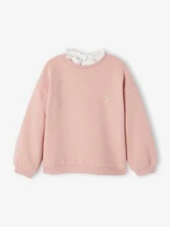 Sweat Col Montant En Broderie Anglaise Fille Prune - Vertbaudet -Petite Modeuse sweat col montant en broderie anglaise fille 4