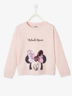Sweat Disney Minnie® Fille Détail En Sequins Réversible Rose Chiné - Minnie -Petite Modeuse sweat disney minnie fille detail en sequins reversible 2