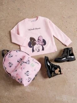 Sweat Disney Minnie® Fille Détail En Sequins Réversible Rose Chiné - Minnie
