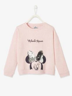 Sweat Disney Minnie® Fille Détail En Sequins Réversible Rose Chiné - Minnie -Petite Modeuse sweat disney minnie fille detail en sequins reversible 4