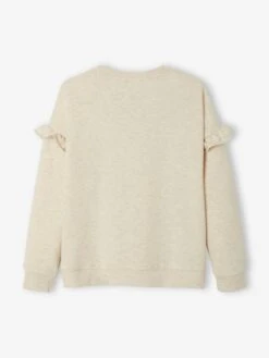 Sweat Fille Disney® à Volants Beige Chiné - Minnie -Petite Modeuse sweat fille disney a volants 2