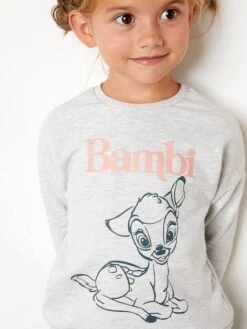 Sweat Fille Disney® Bambi Gris Chiné Animé - Disney