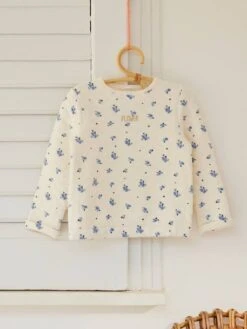 Sweat Imprimé Fille Effet Légèrement Matelassé Rose Poudré Imprimé - Vertbaudet -Petite Modeuse sweat imprime fille effet legerement matelasse 3