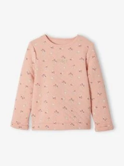 Sweat Imprimé Fille Effet Légèrement Matelassé Rose Poudré Imprimé - Vertbaudet -Petite Modeuse sweat imprime fille effet legerement matelasse 5