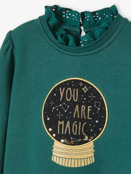 Sweat Motif Boule Magique Animée De Sequins Fille Vert Anglais - Vertbaudet 3 Sweat Motif Boule Magique Animée De Sequins Fille Vert Anglais - Vertbaudet – Image 3