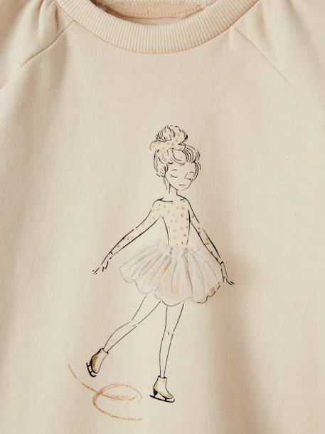 Sweat Motif égérie Détails Fantaisie Fille Beige - Vertbaudet 5 Sweat Motif égérie Détails Fantaisie Fille Beige - Vertbaudet – Image 5