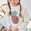 Sweat Motif Fantaisie Fille écru - Vertbaudet