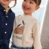 Sweat Motif Fantaisie Fille Beige - Vertbaudet