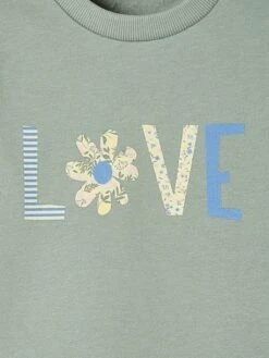 Sweat Motif "love" Fille Manches Boules Courtes Vert D'eau - Vertbaudet 6 Sweat Motif "love" Fille Manches Boules Courtes Vert D'eau - Vertbaudet -Petite Modeuse sweat motif love fille manches boules courtes 2