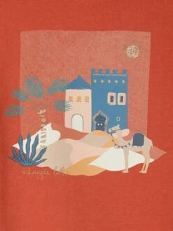 Sweat Motif Maroc Détails Pailletés Fille Orange Grisé - Vertbaudet -Petite Modeuse sweat motif maroc details pailletes fille 3