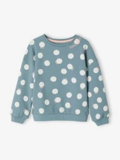 Sweat Motifs Fantaisie Fille Bleu Clair Imprimé - Vertbaudet -Petite Modeuse sweat motifs fantaisie fille 2