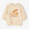 Sweat Motifs Fleurs Anim Irisée Et Bouclettes Fille Manches 3/4 écru - Vertbaudet