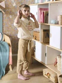 Sweat Motifs Fleurs Anim Irisée Et Bouclettes Fille Manches 3/4 écru - Vertbaudet -Petite Modeuse sweat motifs fleurs anim irisee et bouclettes fille manches 34 3