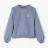 Sweat Quilté Avec Broderie Irisée Fille Bleu - Vertbaudet