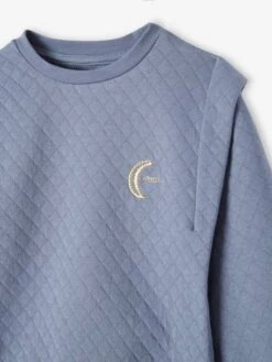 Sweat Quilté Avec Broderie Irisée Fille Bleu - Vertbaudet 5 Sweat Quilté Avec Broderie Irisée Fille Bleu - Vertbaudet -Petite Modeuse sweat quilte avec broderie irisee fille 2
