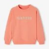 Sweat Romantique Lettres Fantaisie Fille Corail - Vertbaudet