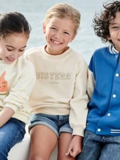 Sweat Romantique Lettres Fantaisie Fille Corail - Vertbaudet -Petite Modeuse sweat romantique lettres fantaisie fille 4