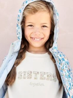 Sweat Romantique Lettres Fantaisie Fille Corail - Vertbaudet -Petite Modeuse sweat romantique lettres fantaisie fille 5