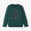 Sweat Sapin De Noël Fille Avec Pompons Et Détails Brillants Vert Sapin - Vertbaudet