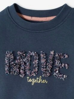 Sweat Sport "Move" Motif Fantaisie Frisou Fille Bleu - Vertbaudet -Petite Modeuse sweat sport move motif fantaisie frisou fille 2