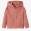 Sweat Zippé à Capuche Motifs Fleurs Fille Rose Imprimé - Vertbaudet