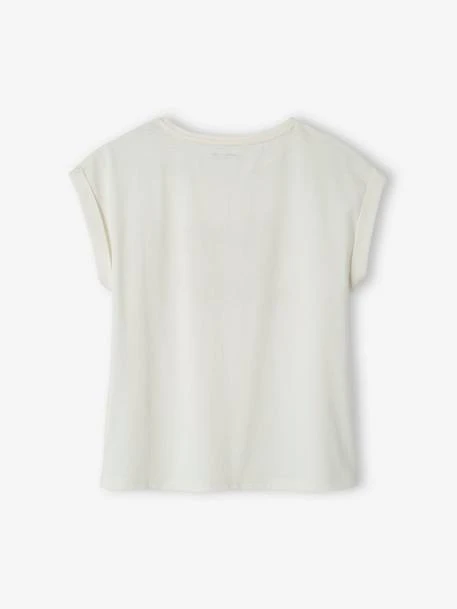 T-shirt à Message Motifs Fleurs Fille écru - Vertbaudet 3 T-shirt à Message Motifs Fleurs Fille écru - Vertbaudet – Image 3