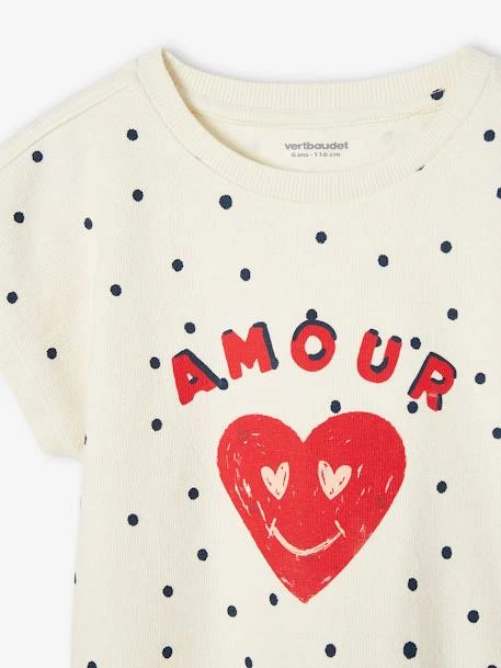 T-shirt "amour" à Pois Fille écru - Vertbaudet 4 T-shirt "amour" à Pois Fille écru - Vertbaudet – Image 4